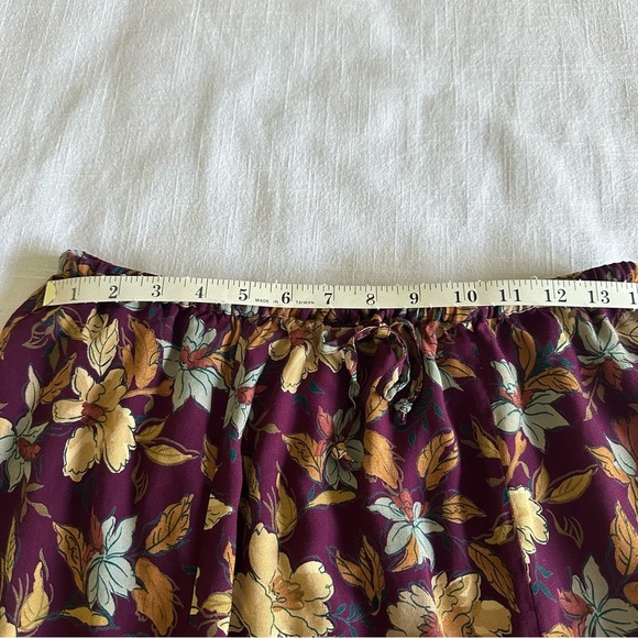 Vtg LL Bean Floral Pull On Midi Skirt Sz M Dark Cottagecore Peasant Y2K Boho - Picture 8 of 10